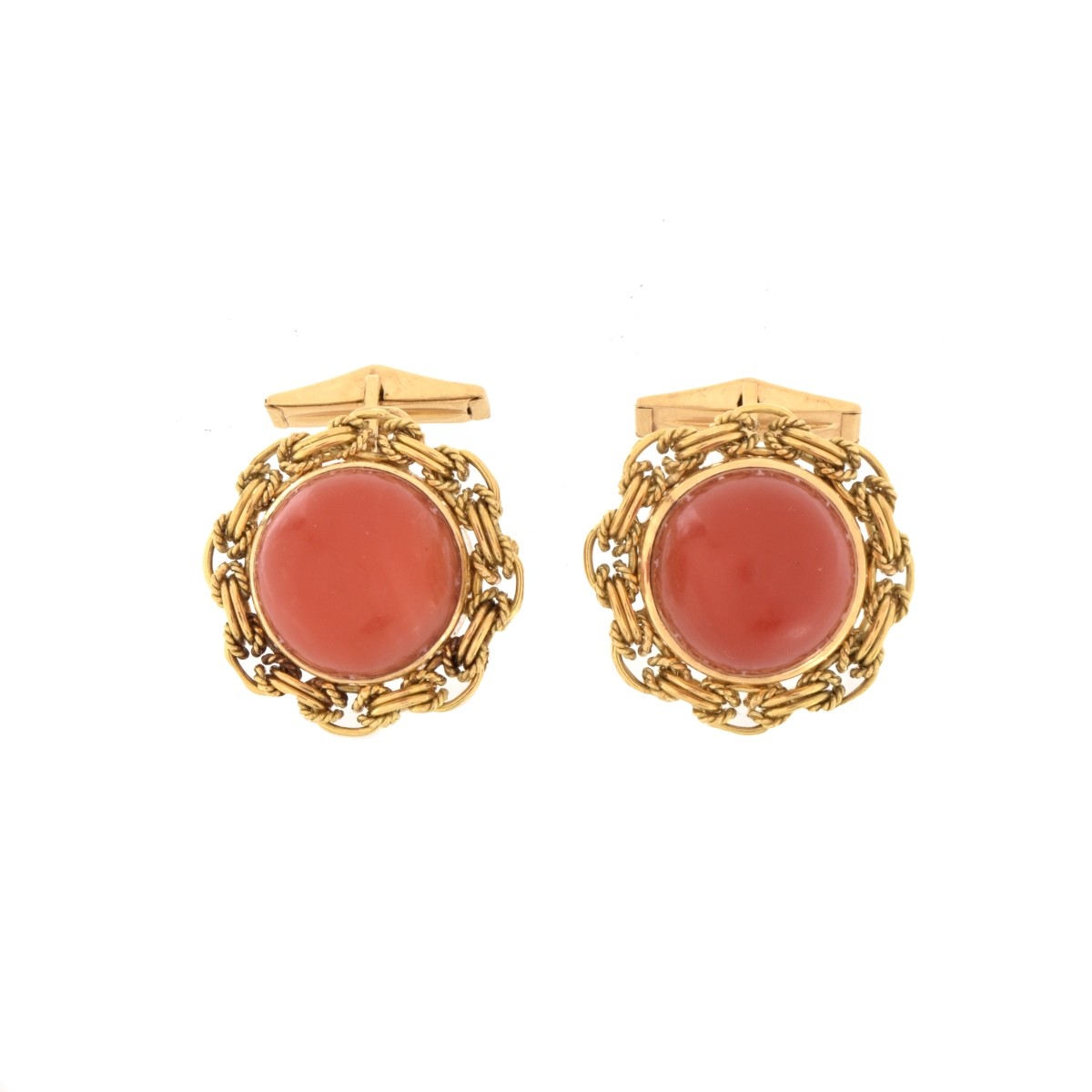 Coral, 14K & 18K Cufflinks