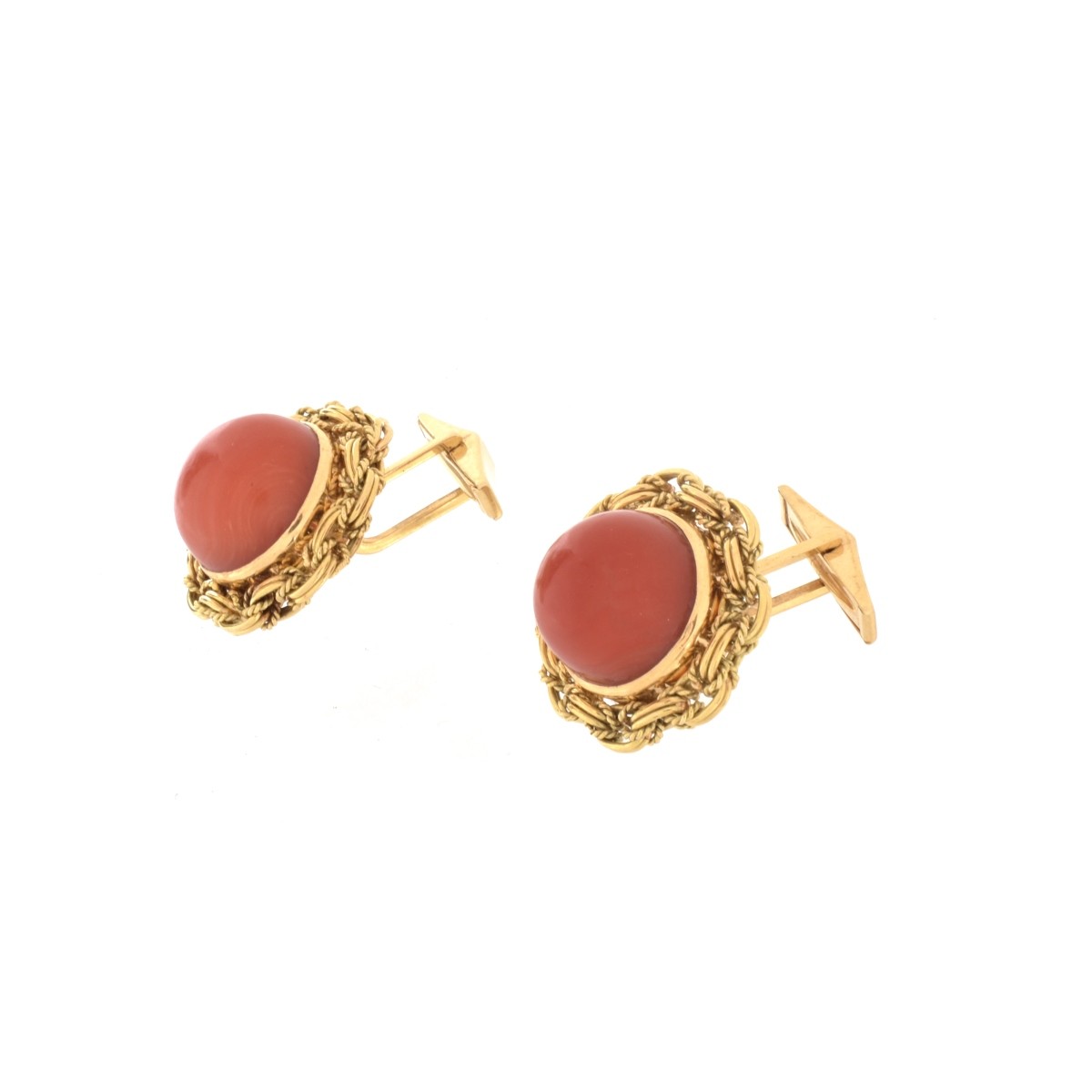 Coral, 14K & 18K Cufflinks