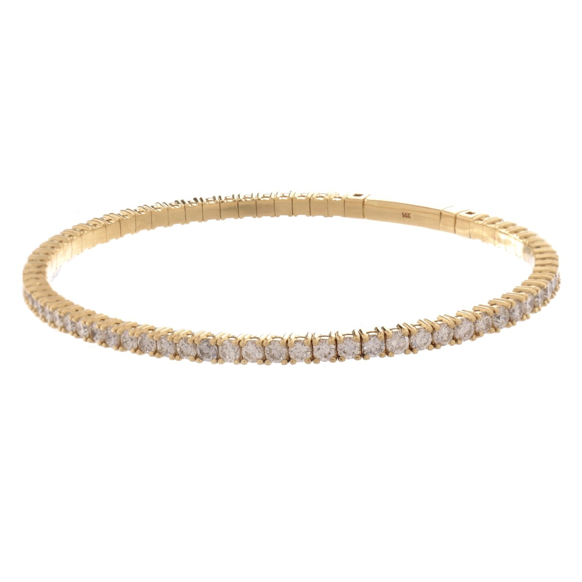 Diamond and 14K Bangle Bracelet