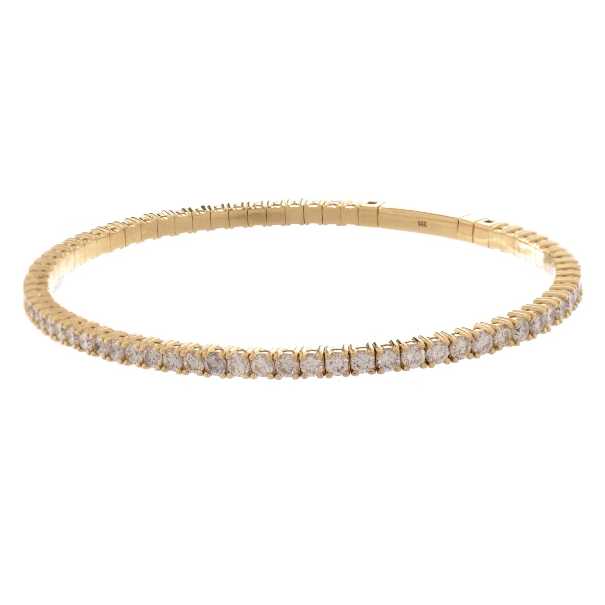 Diamond and 14K Bangle Bracelet