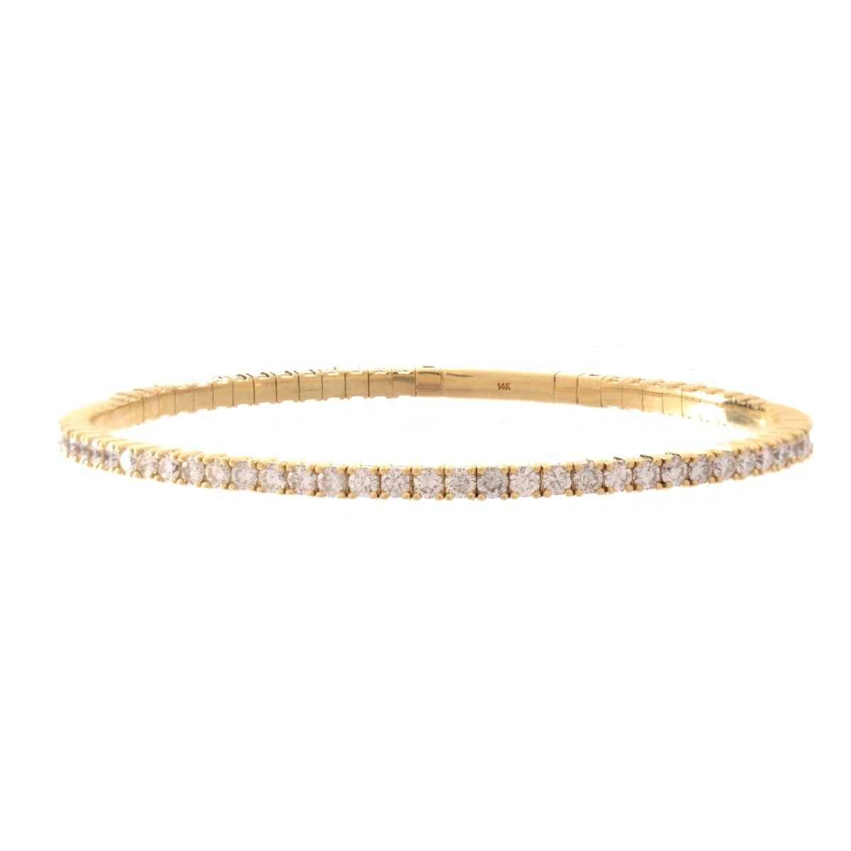 Diamond and 14K Bangle Bracelet