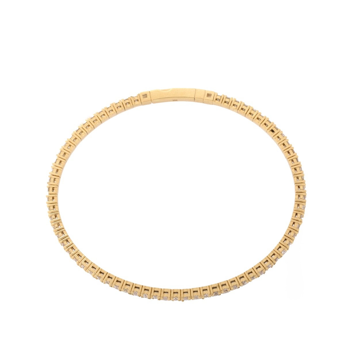 Diamond and 14K Bangle Bracelet