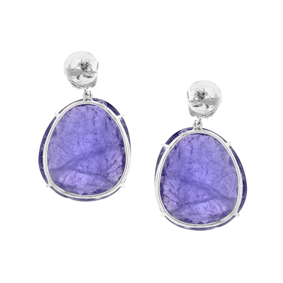 Tanzanite, Diamond and 18K Earrings