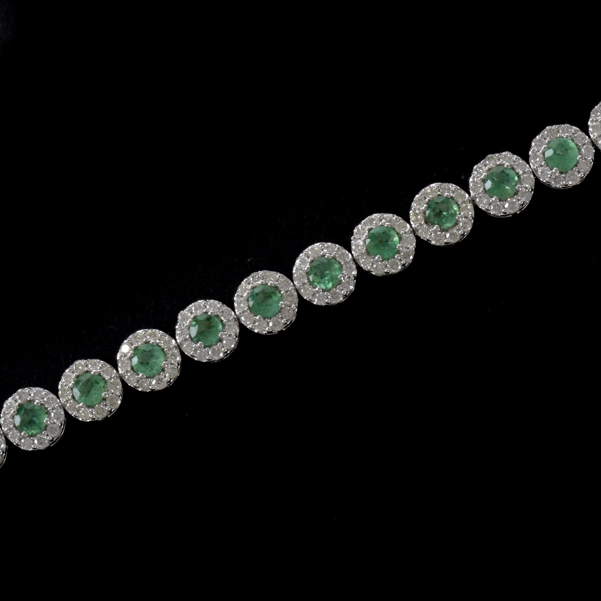 Emerald, Diamond and 14K Bracelet