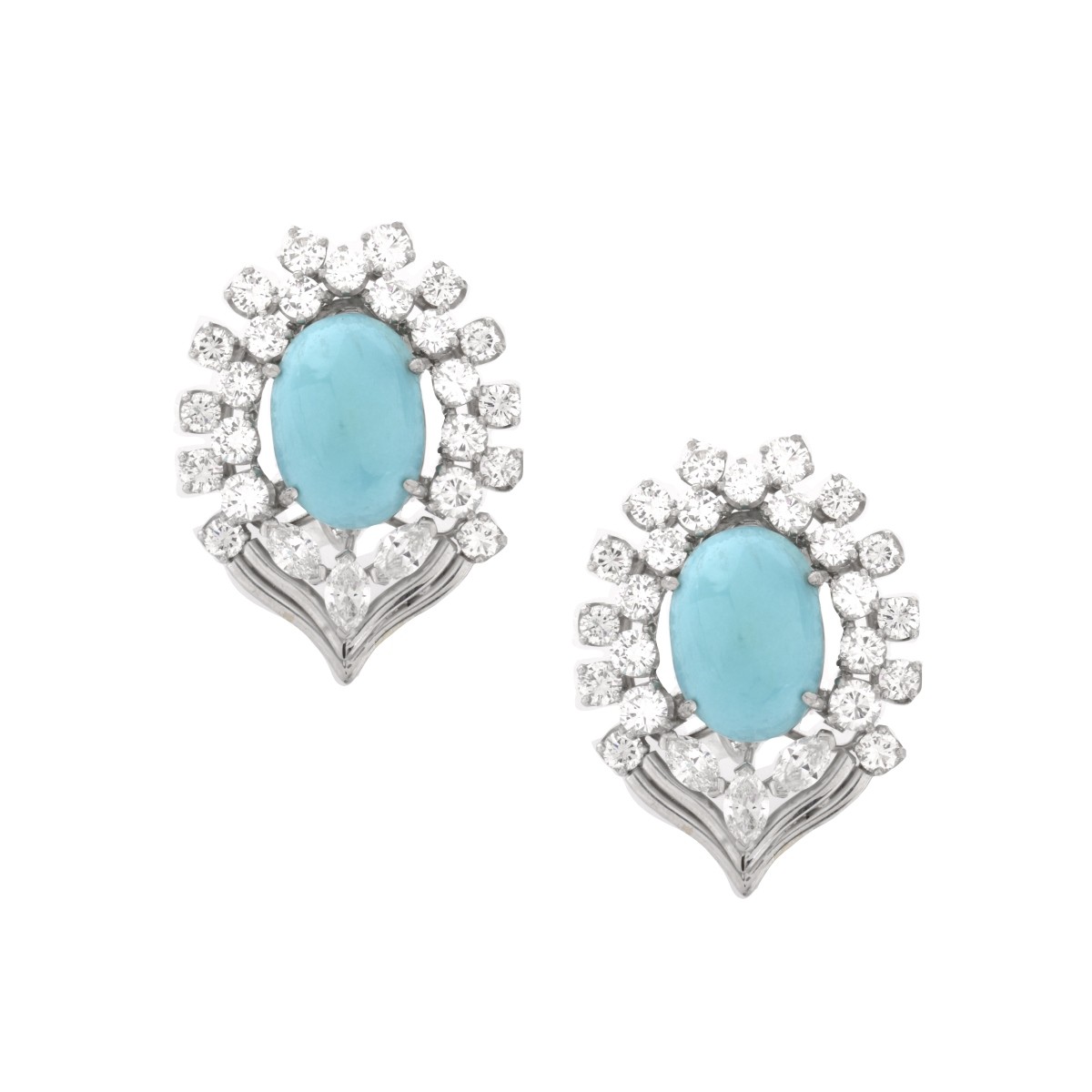 Turquoise and Diamond Earrings