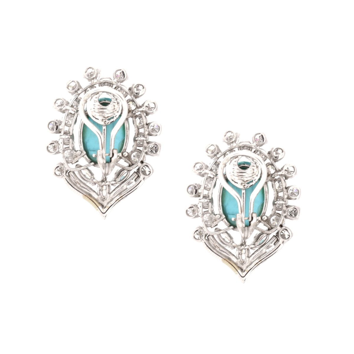 Turquoise and Diamond Earrings