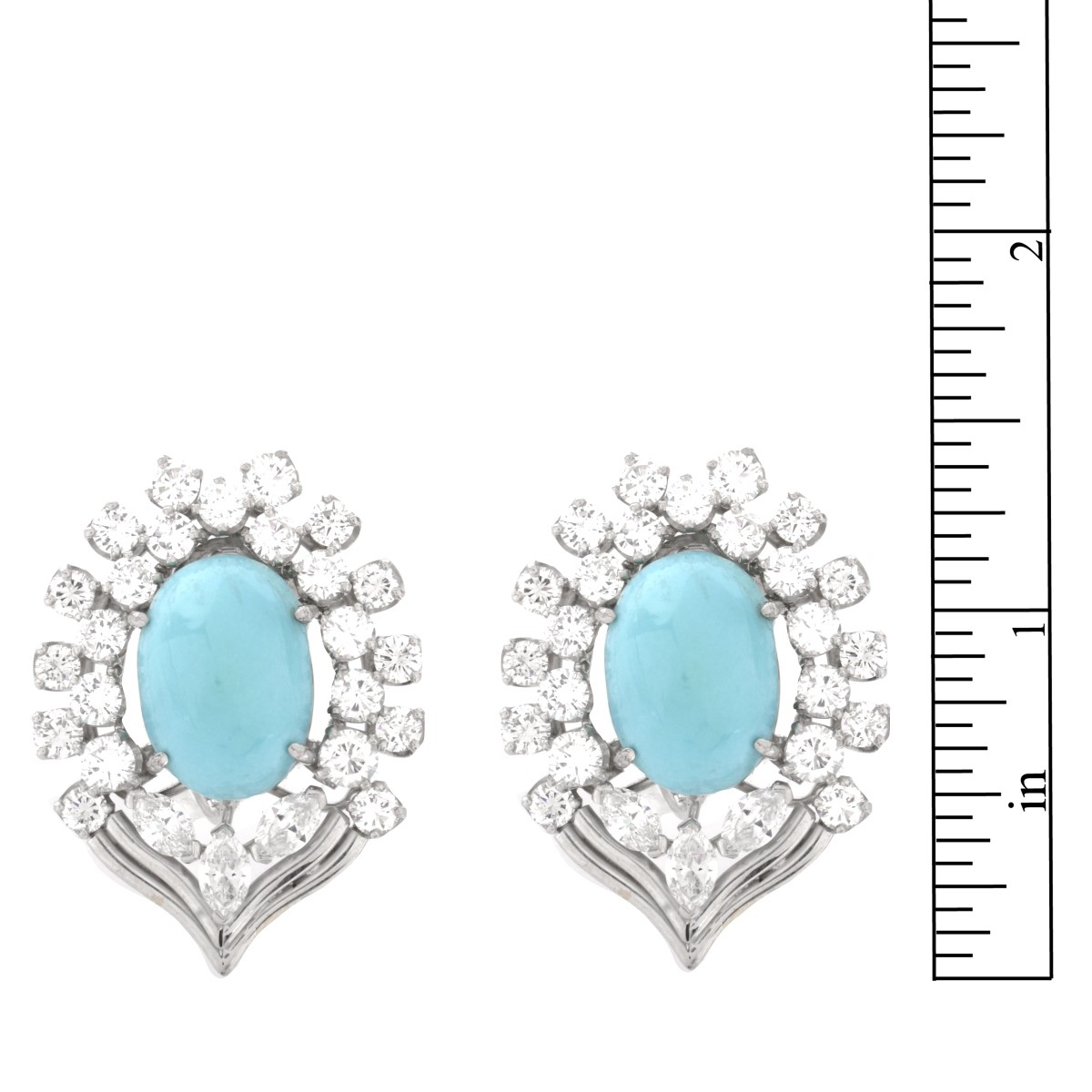 Turquoise and Diamond Earrings