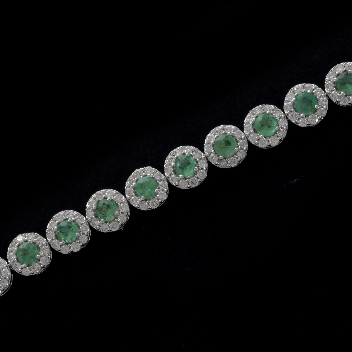 Emerald, Diamond and 14K Bracelet