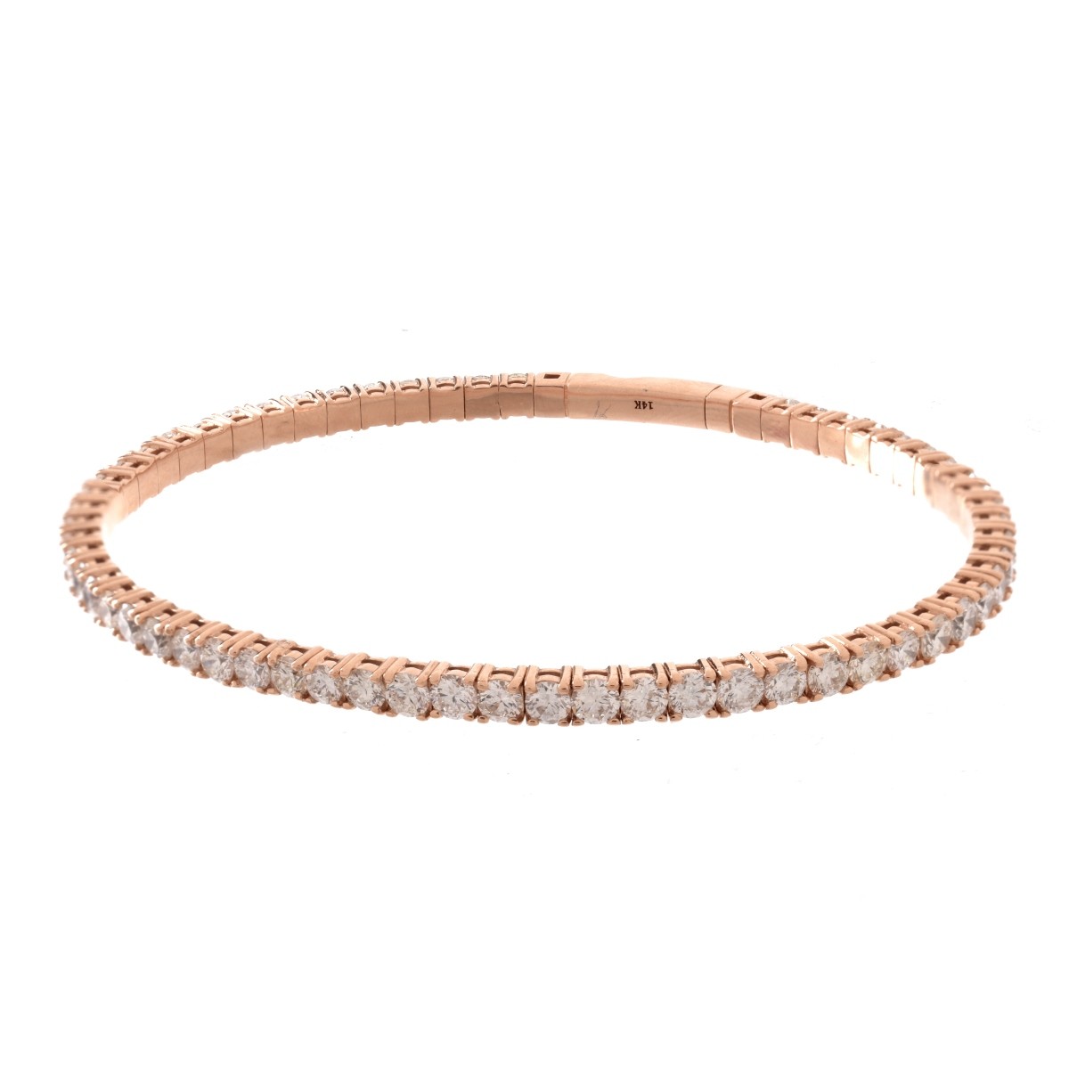 Diamond and 14K Bangle Bracelet