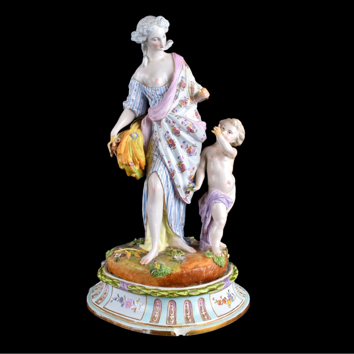 Impressive Pair of Meissen Porcelain Figural Group