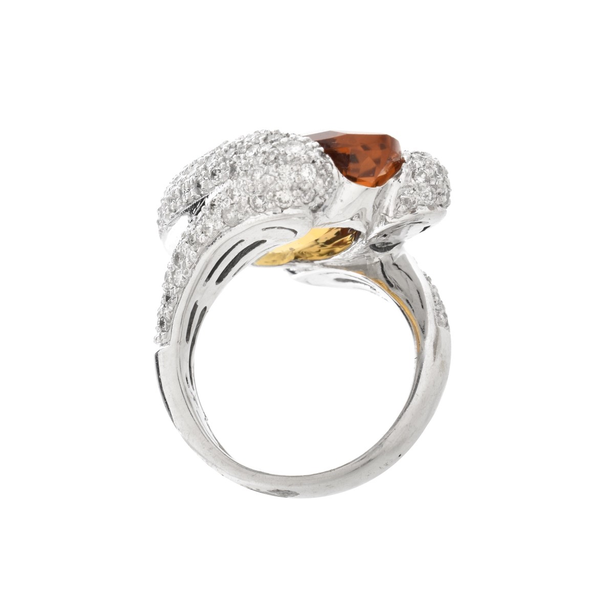 Citrine, Diamond and 18K Ring