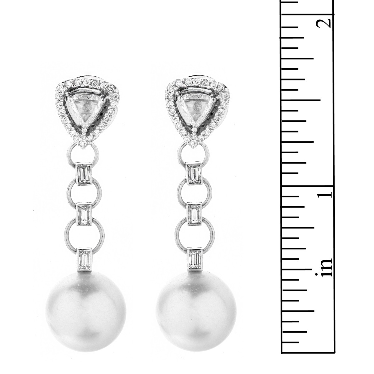 Diamond, Pearl and 18K Earrings