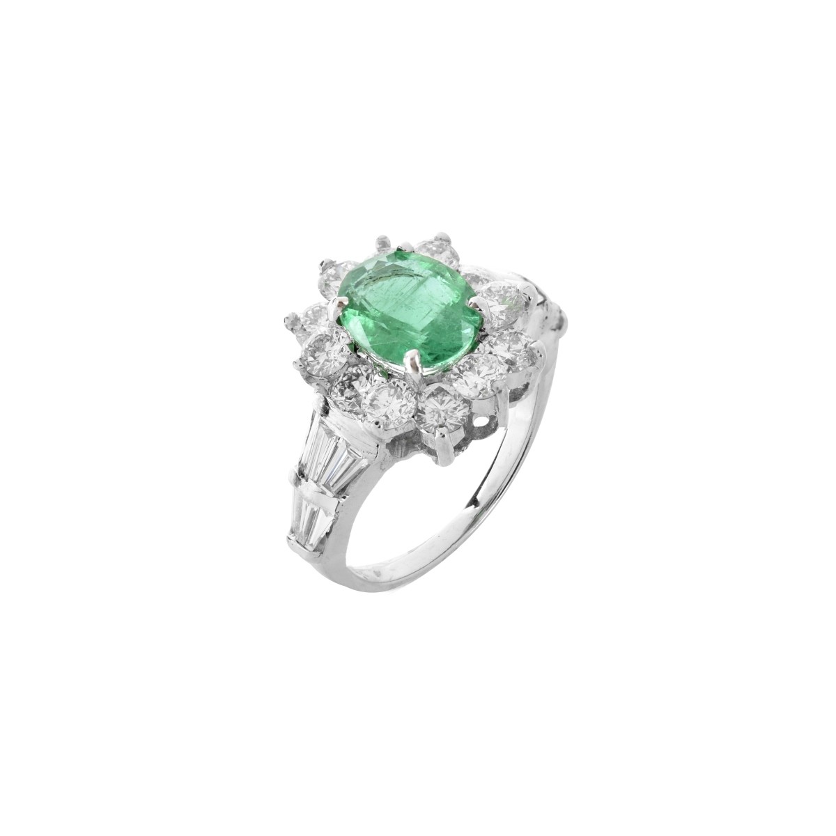 Emerald, Diamond and 18K Ring