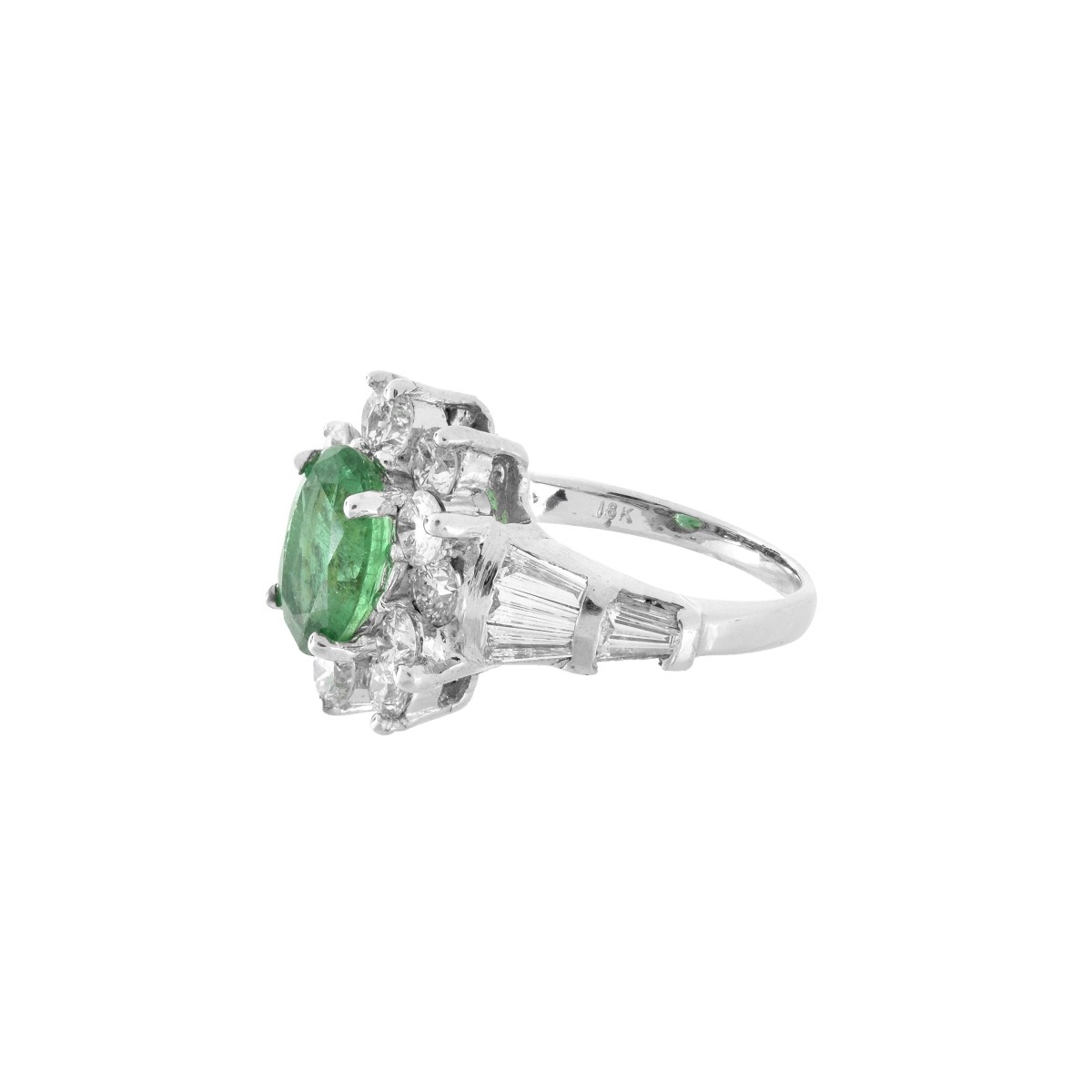 Emerald, Diamond and 18K Ring