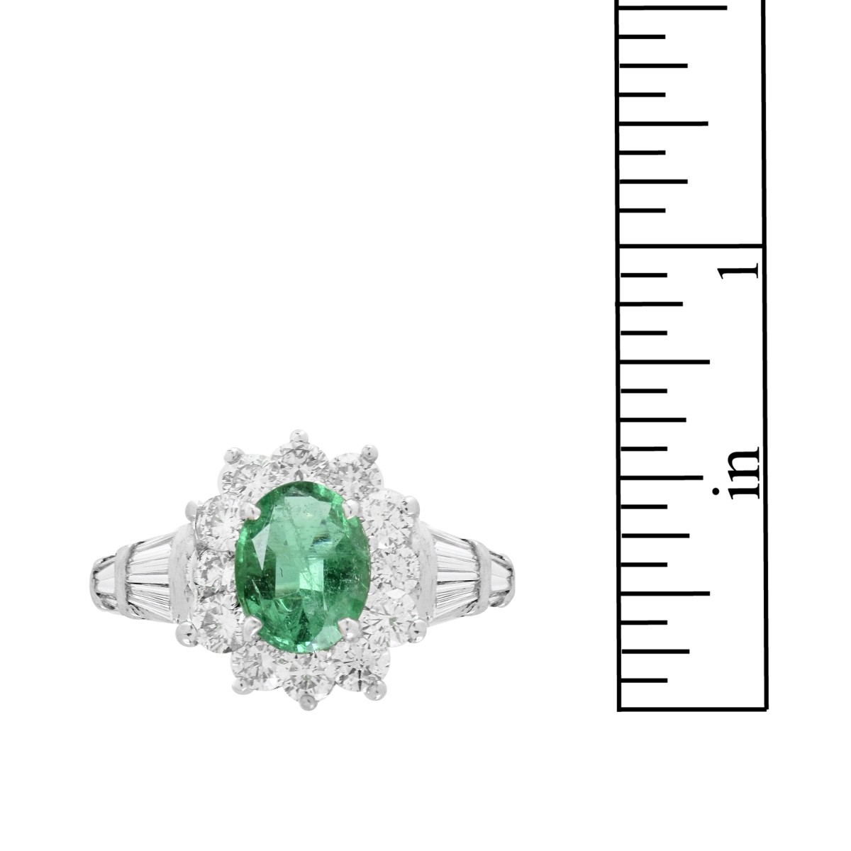 Emerald, Diamond and 18K Ring