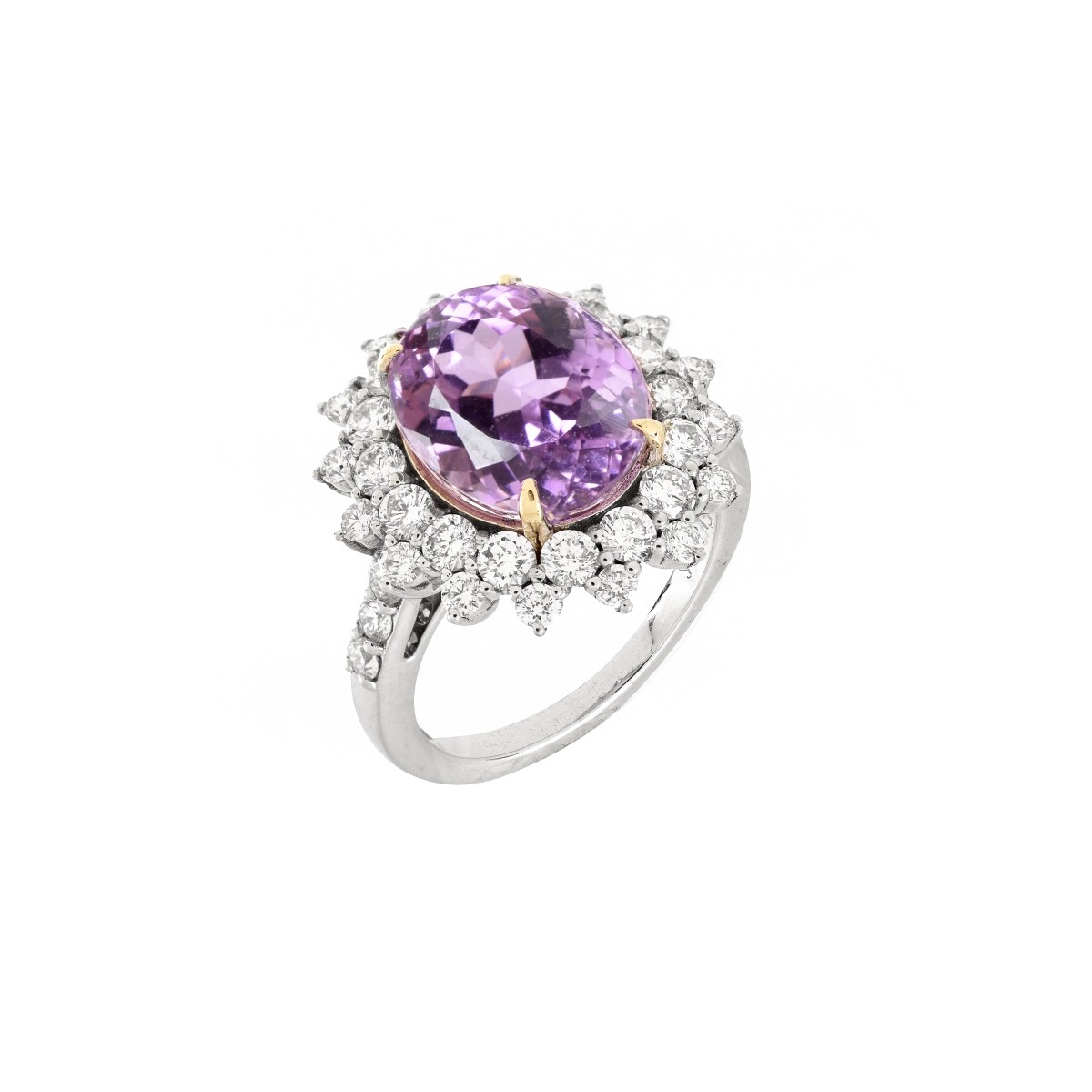 Kunzite, Diamond and 18K Ring