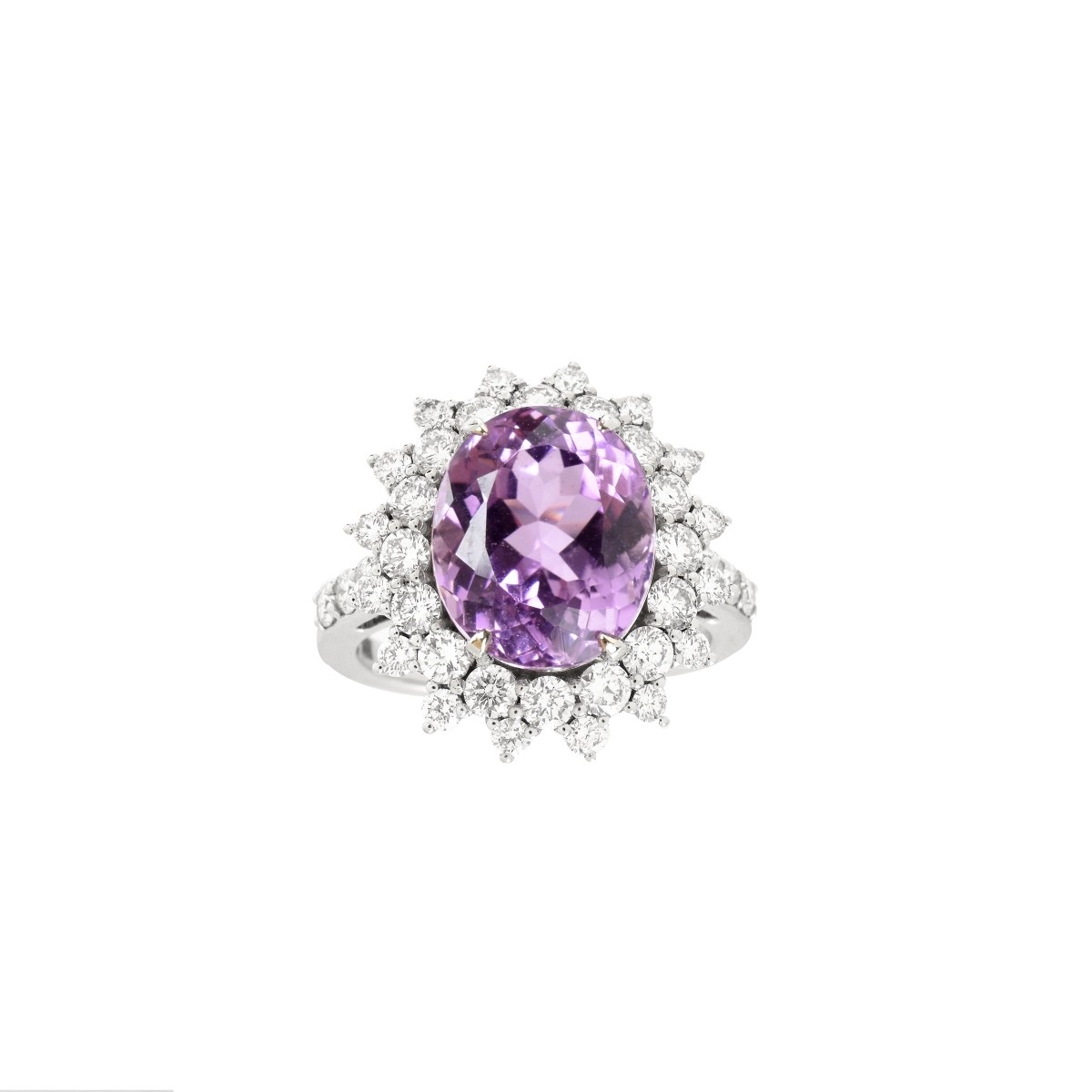 Kunzite, Diamond and 18K Ring