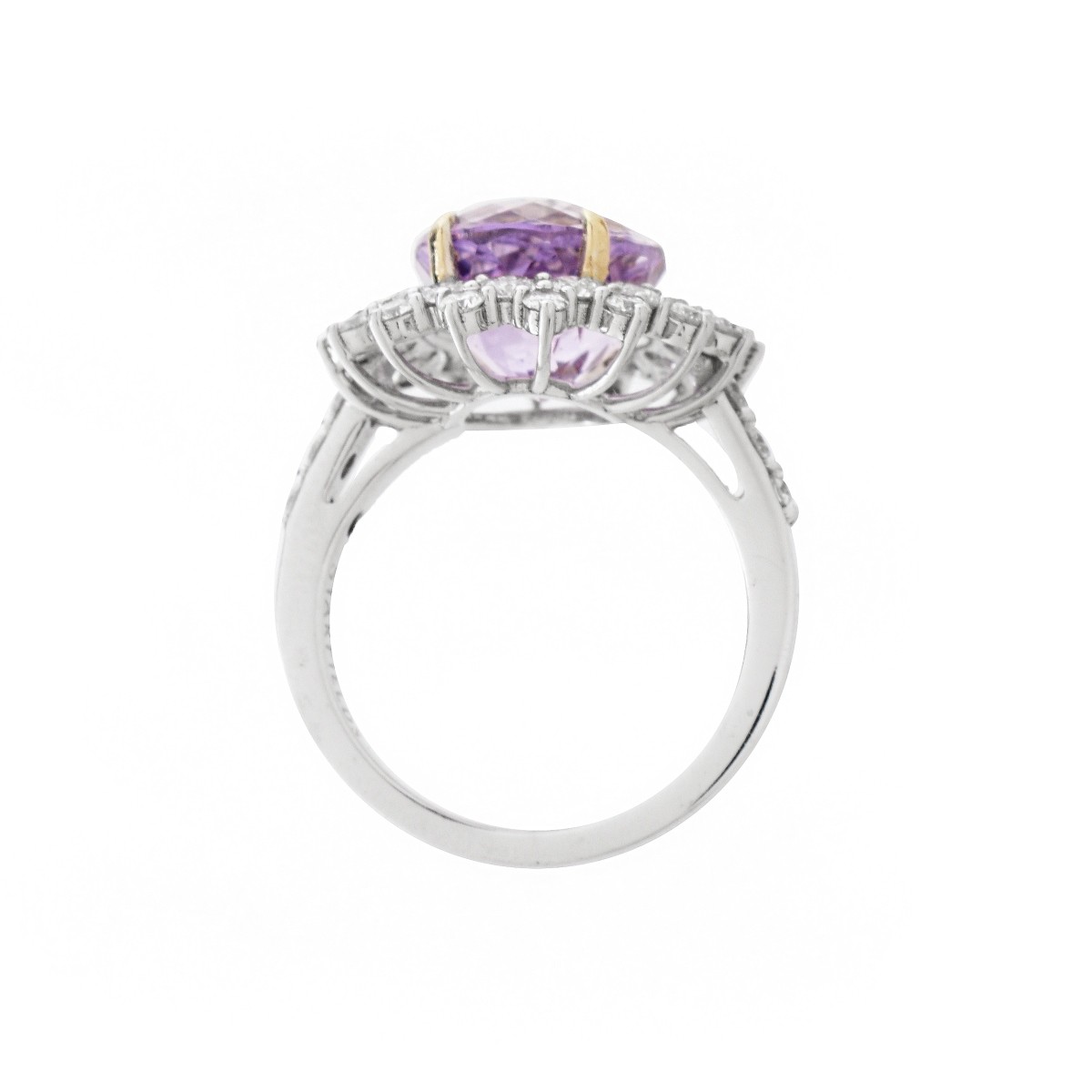 Kunzite, Diamond and 18K Ring