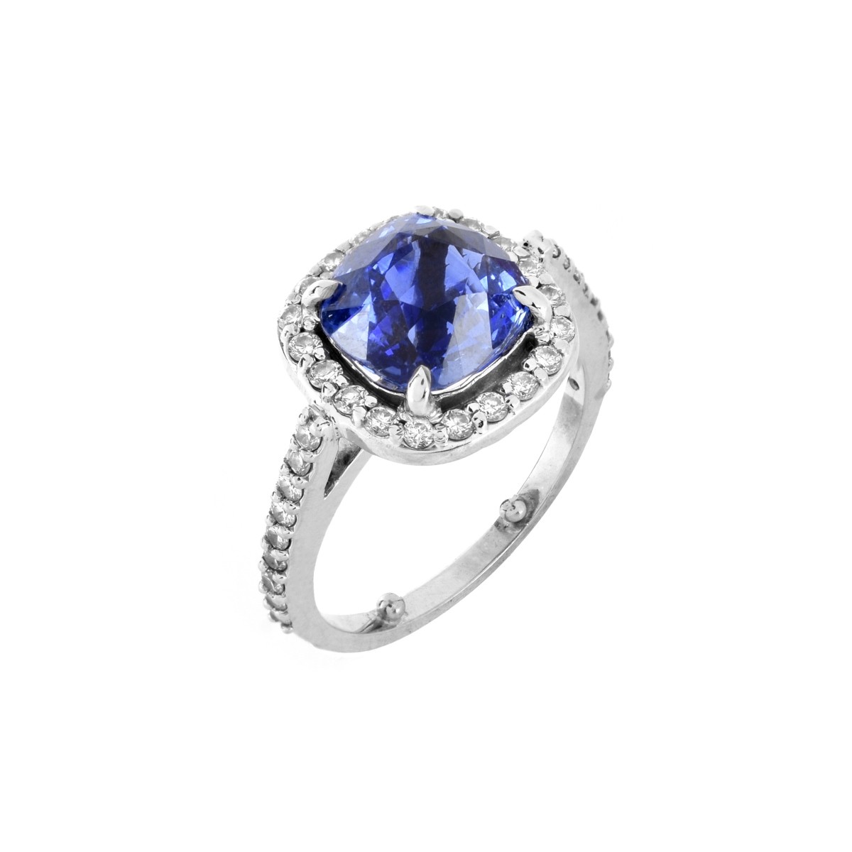 Sapphire, Diamond and 14K Ring