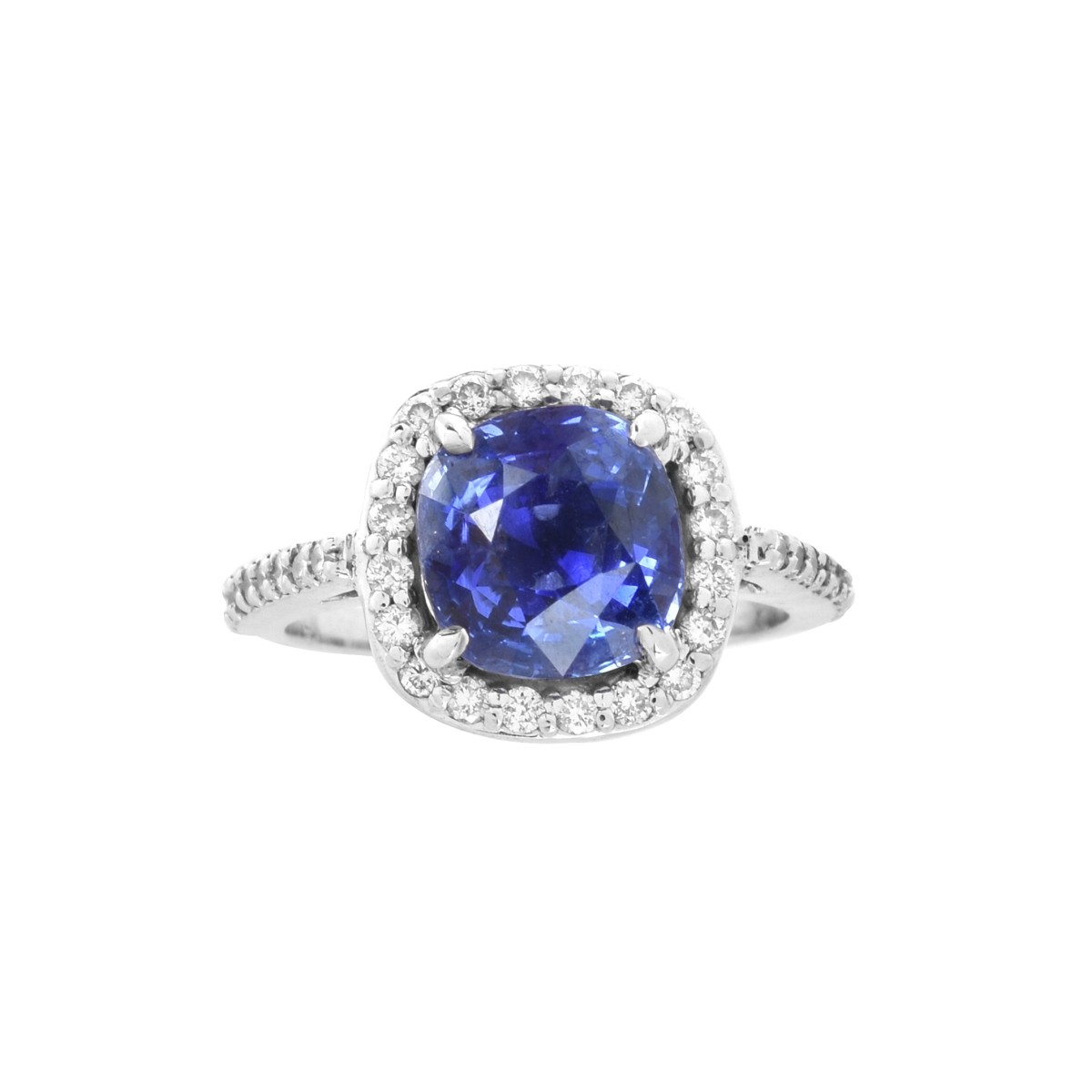 Sapphire, Diamond and 14K Ring