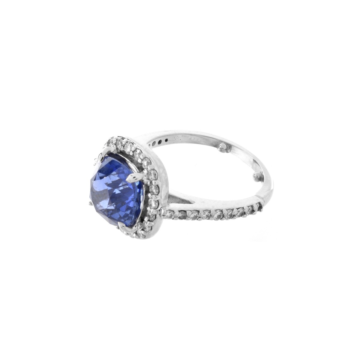 Sapphire, Diamond and 14K Ring