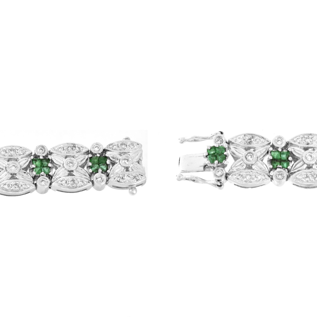 Diamond, Emerald and 18K Bracelet