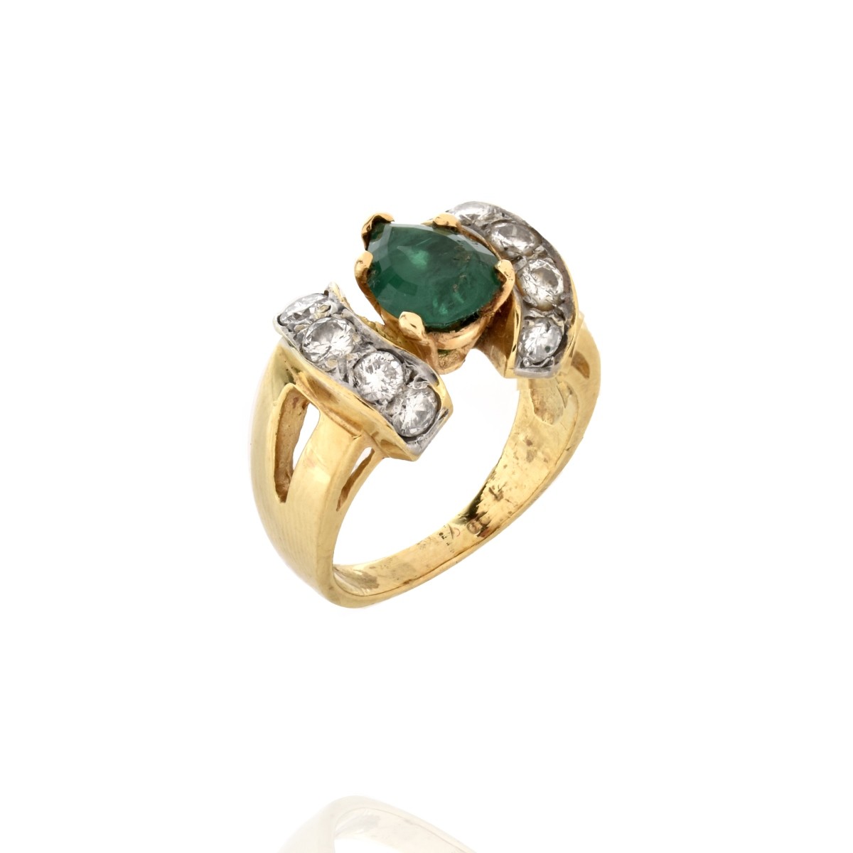 Emerald, Diamond and 18K Ring