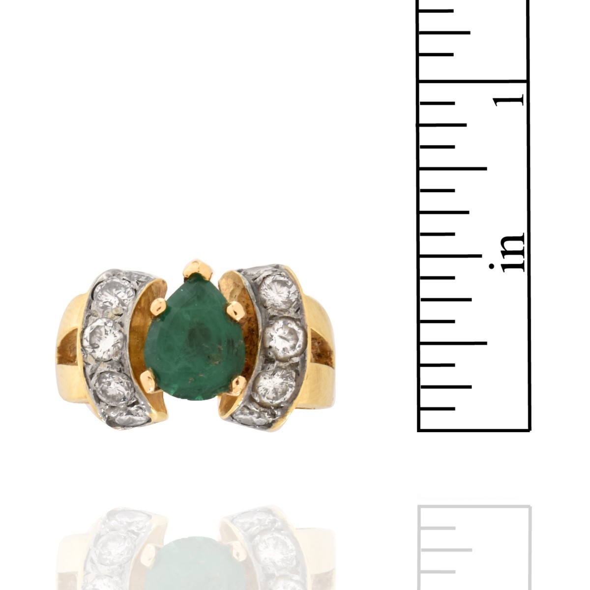 Emerald, Diamond and 18K Ring