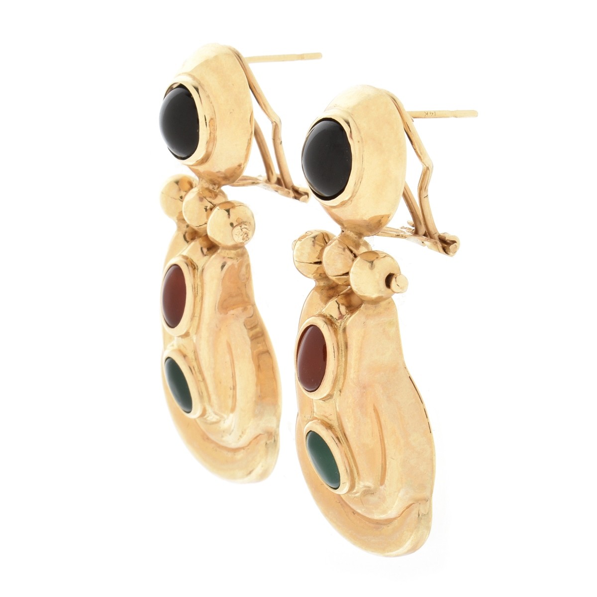 Gemstone and 14K Earrings