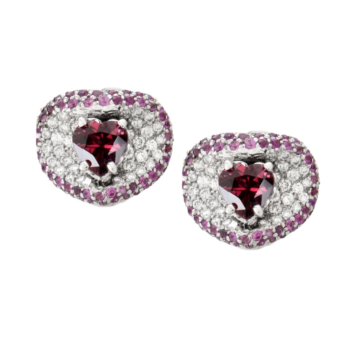 Ruby, Diamond and 18K Earrings