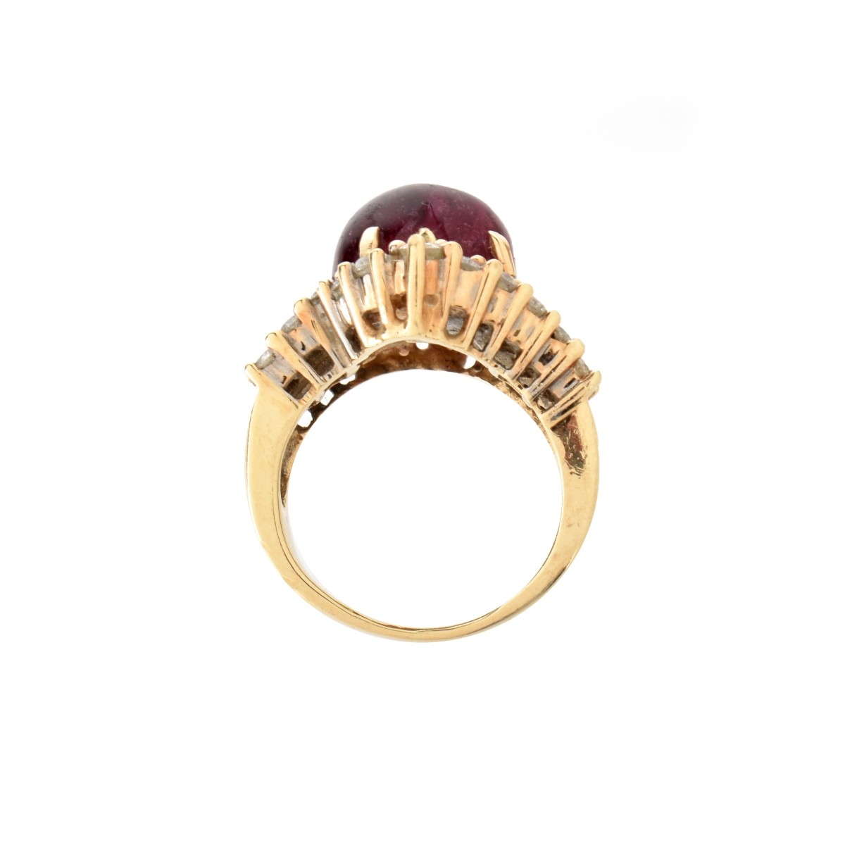 Tourmaline, Diamond and 14K Ring