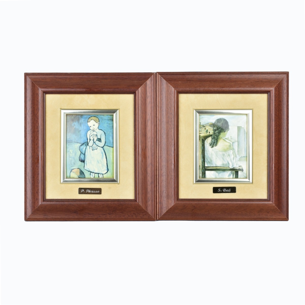 Pair of Framed Enamel Plaques