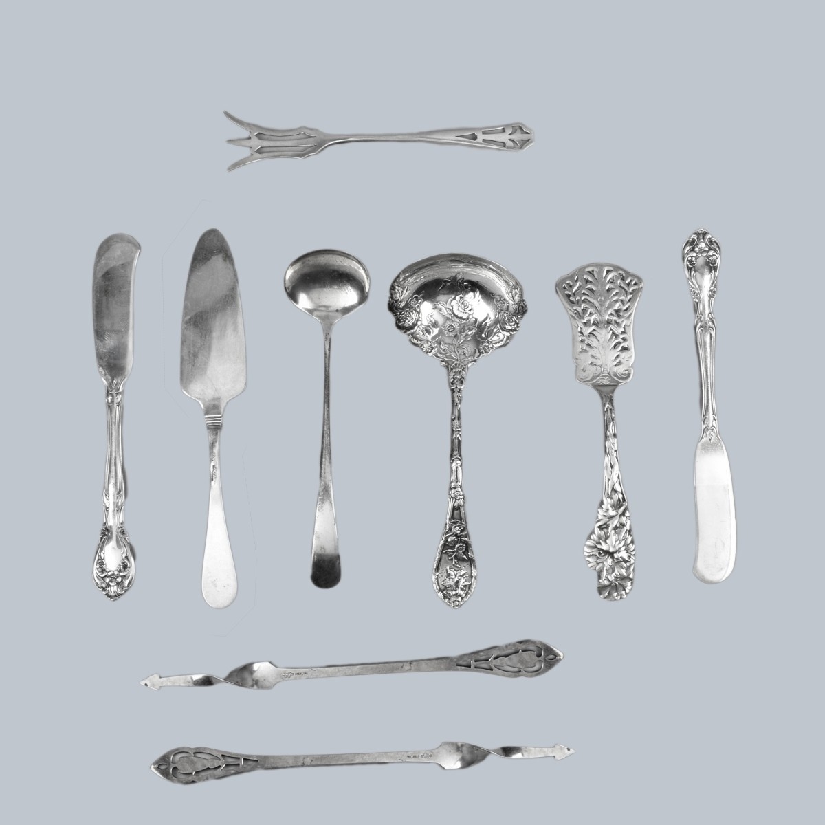 Nine Sterling Silver Tableware