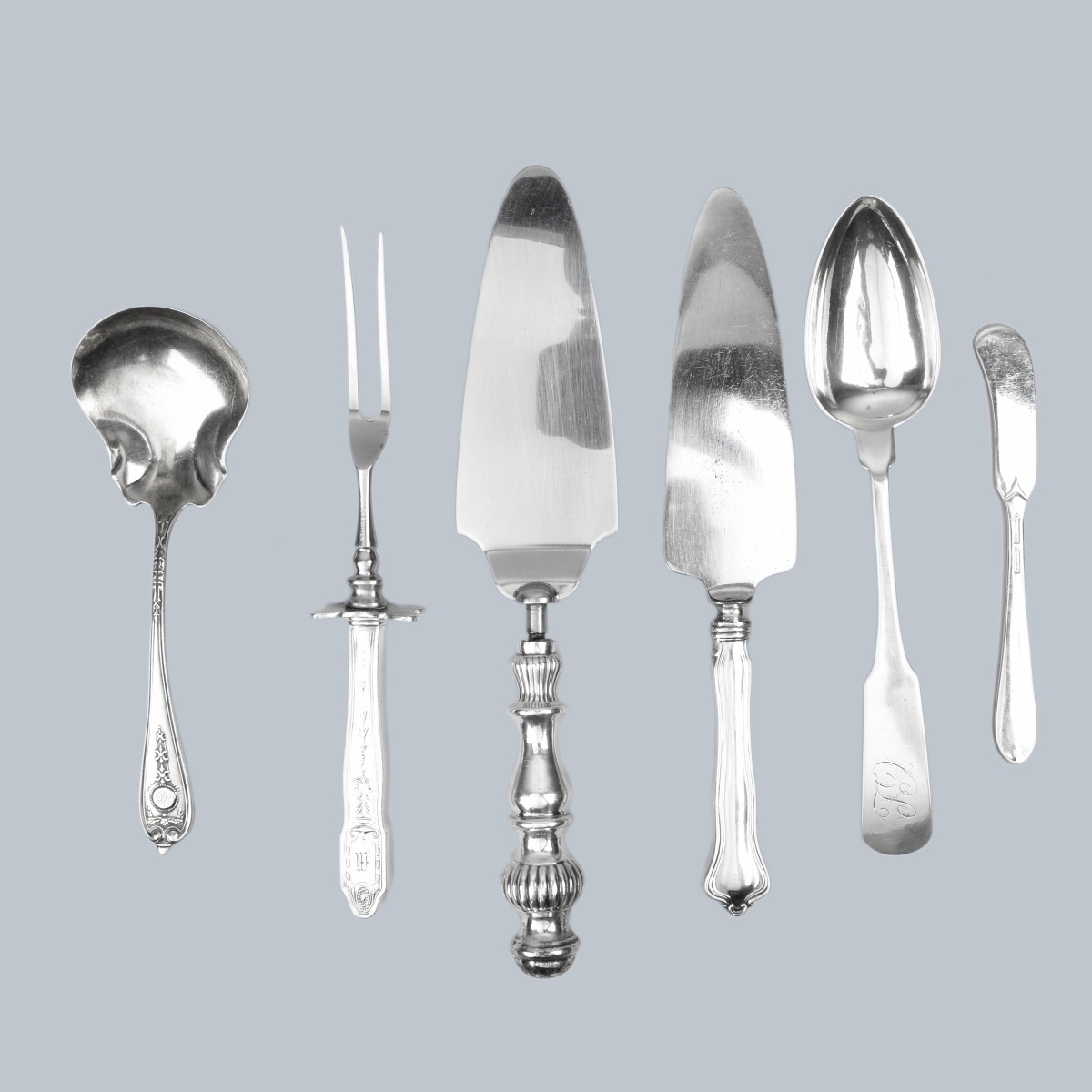 Six Vintage Sterling Silver Tableware