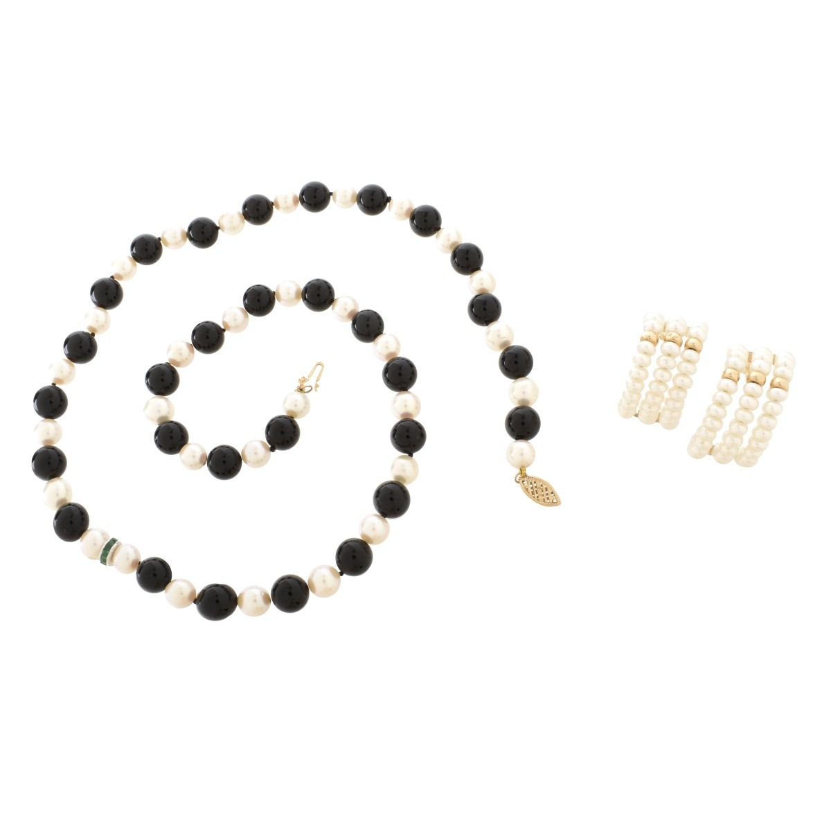 Pearl, Onyx and 14K Jewelry