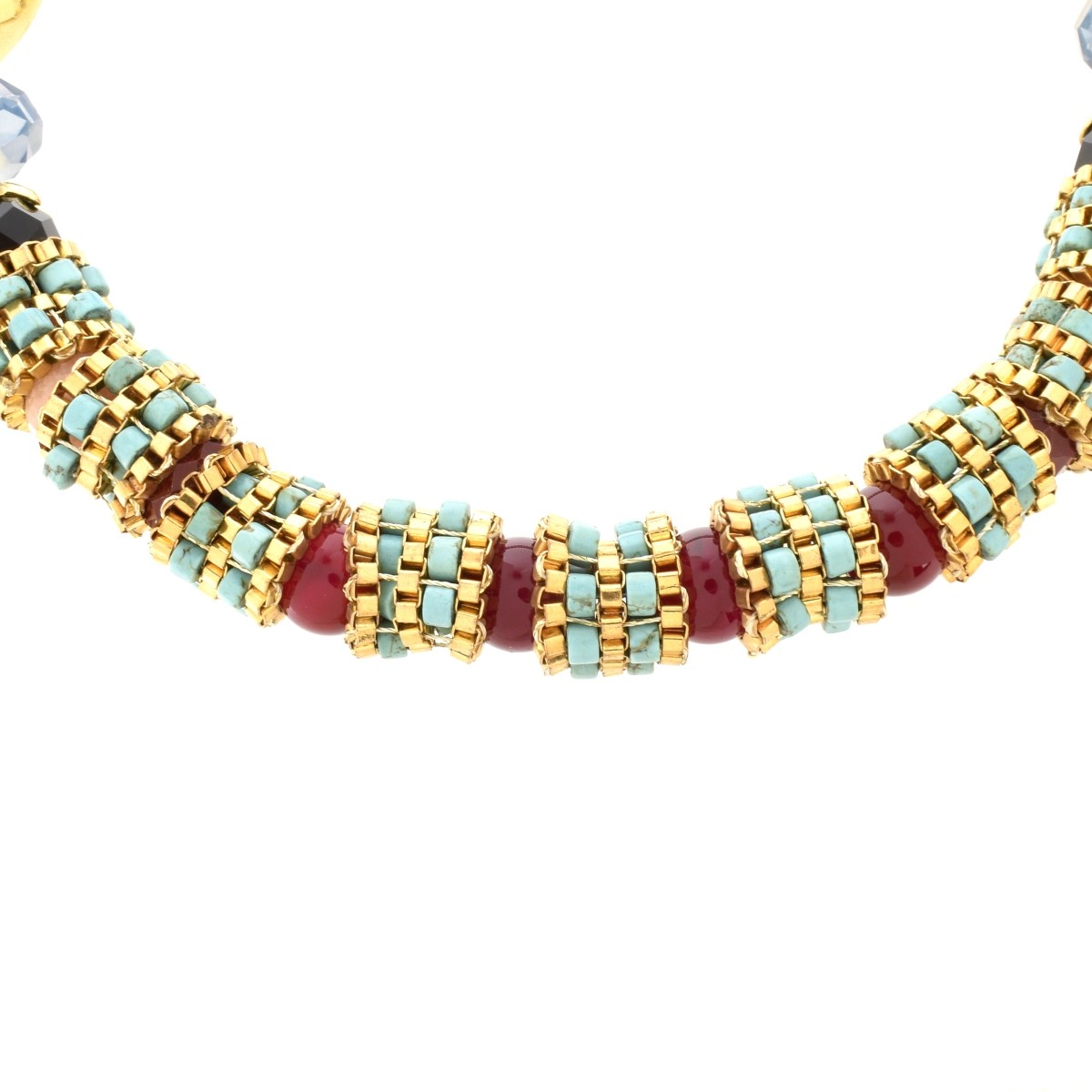 Turquoise and Hardstone Fashion Necklace