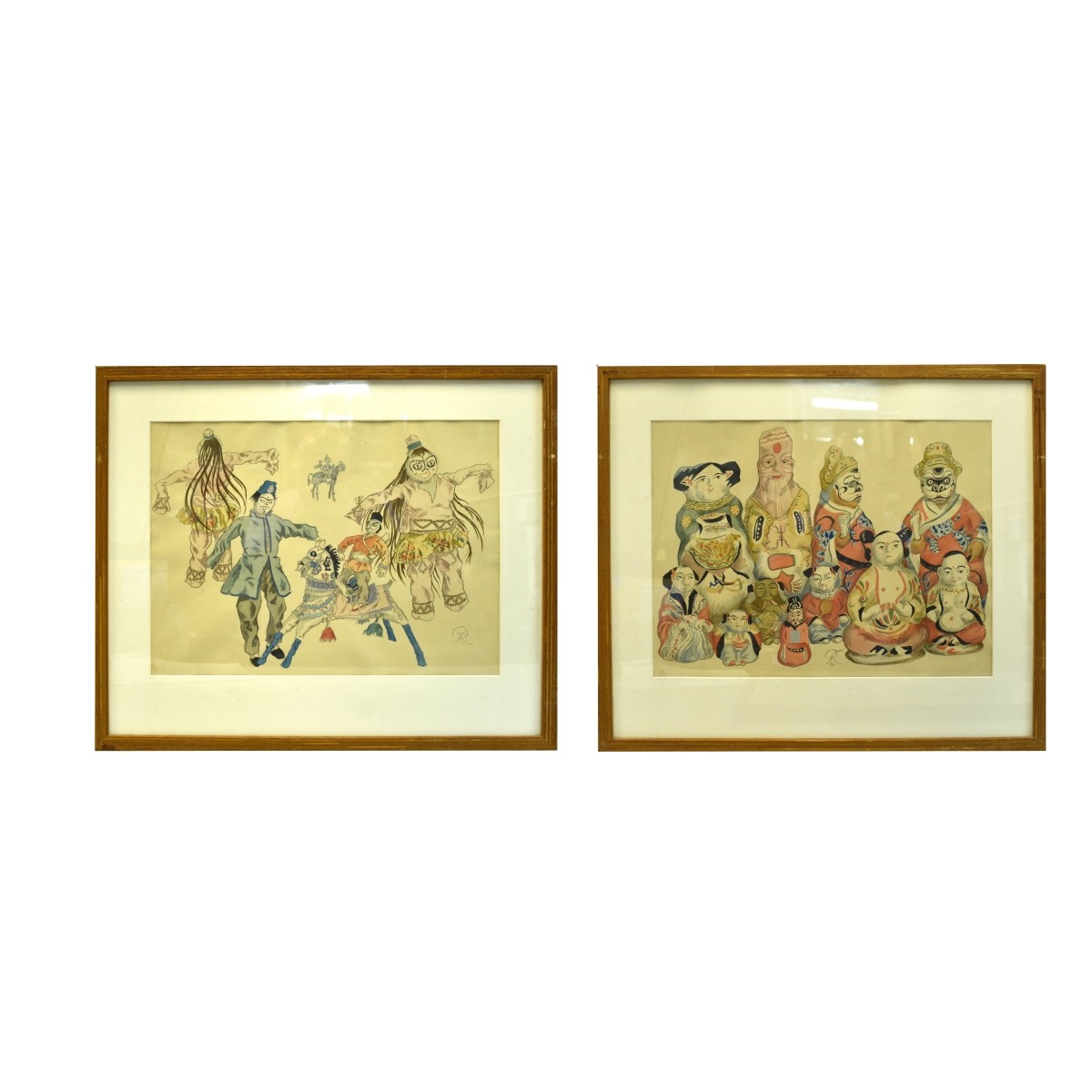 Pair of Hand Colored Lithographs