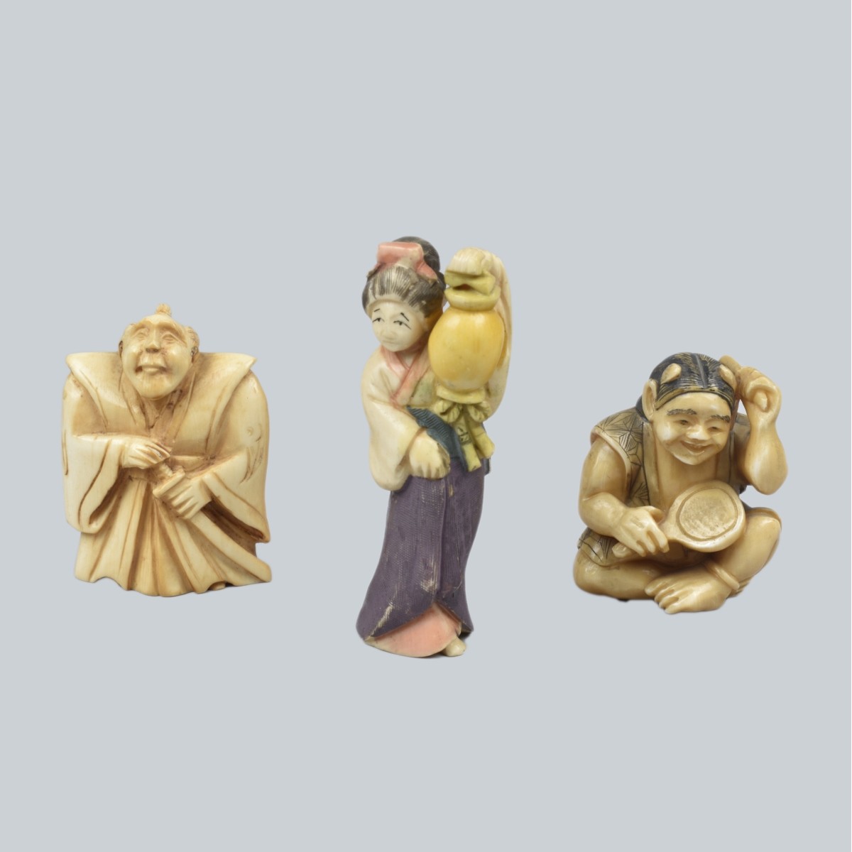 Three Japanese Netsuke Figurines