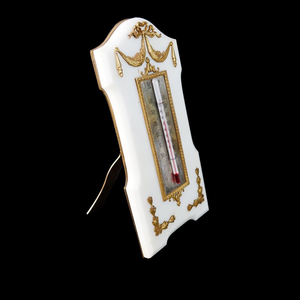 French Louis XVI Style Marble Thermometer