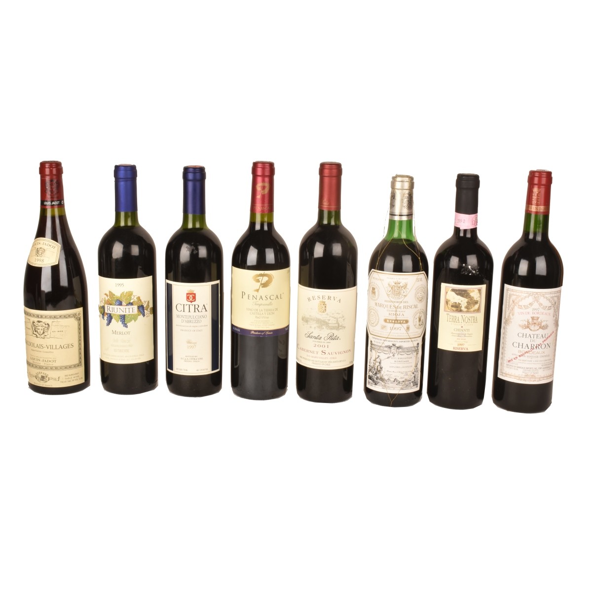 Eight Assorted Wine Bottles
