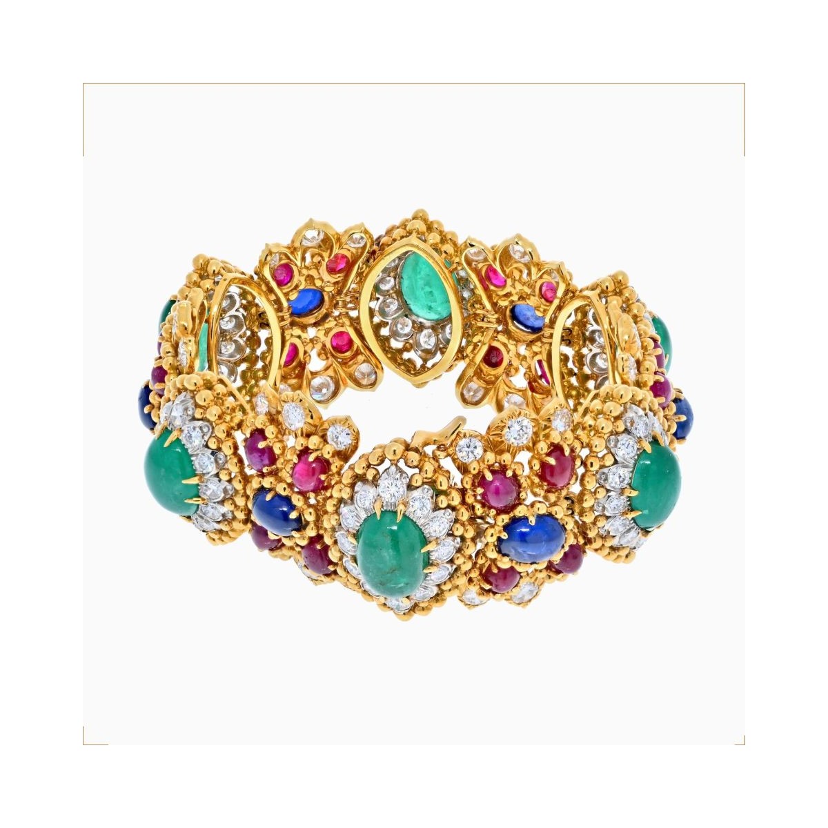 David Webb Gemstone and 18K Bracelet