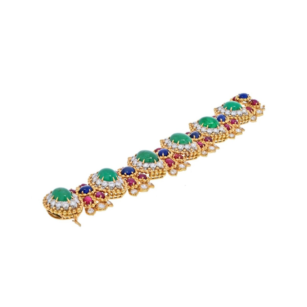 David Webb Gemstone and 18K Bracelet