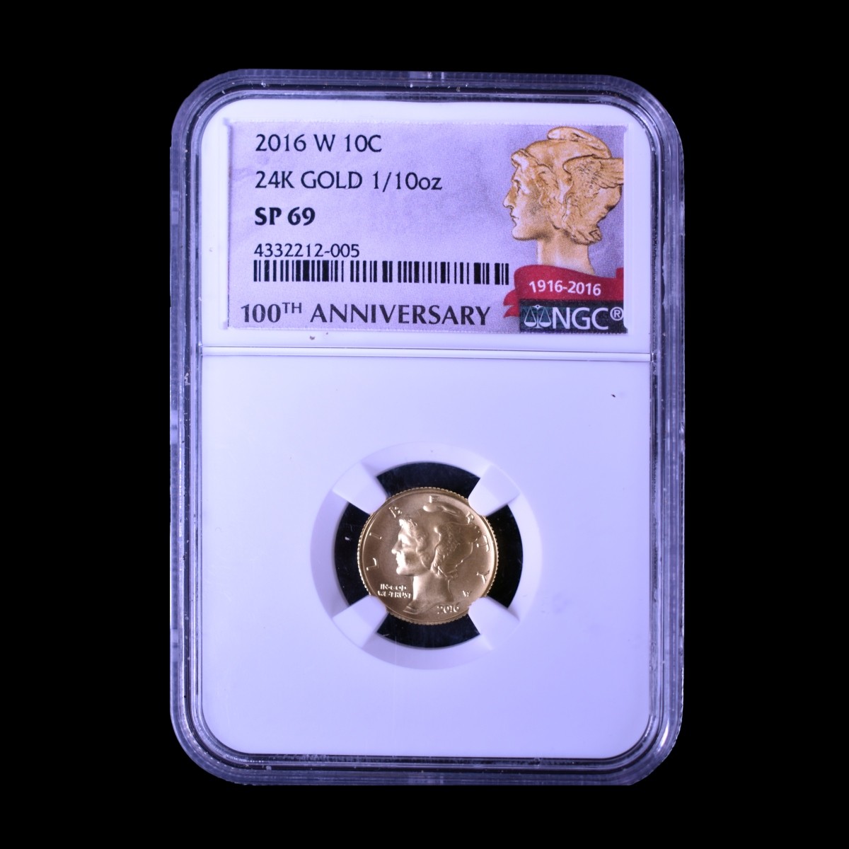 2016-W 10c 24K Gold 1/10 Oz Coin