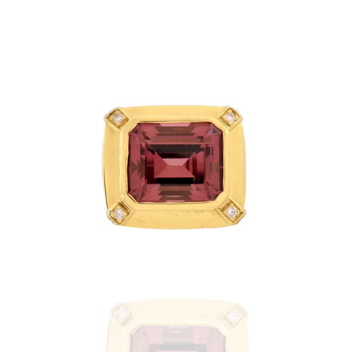 GIA Tourmaline, Diamond and 18K Ring