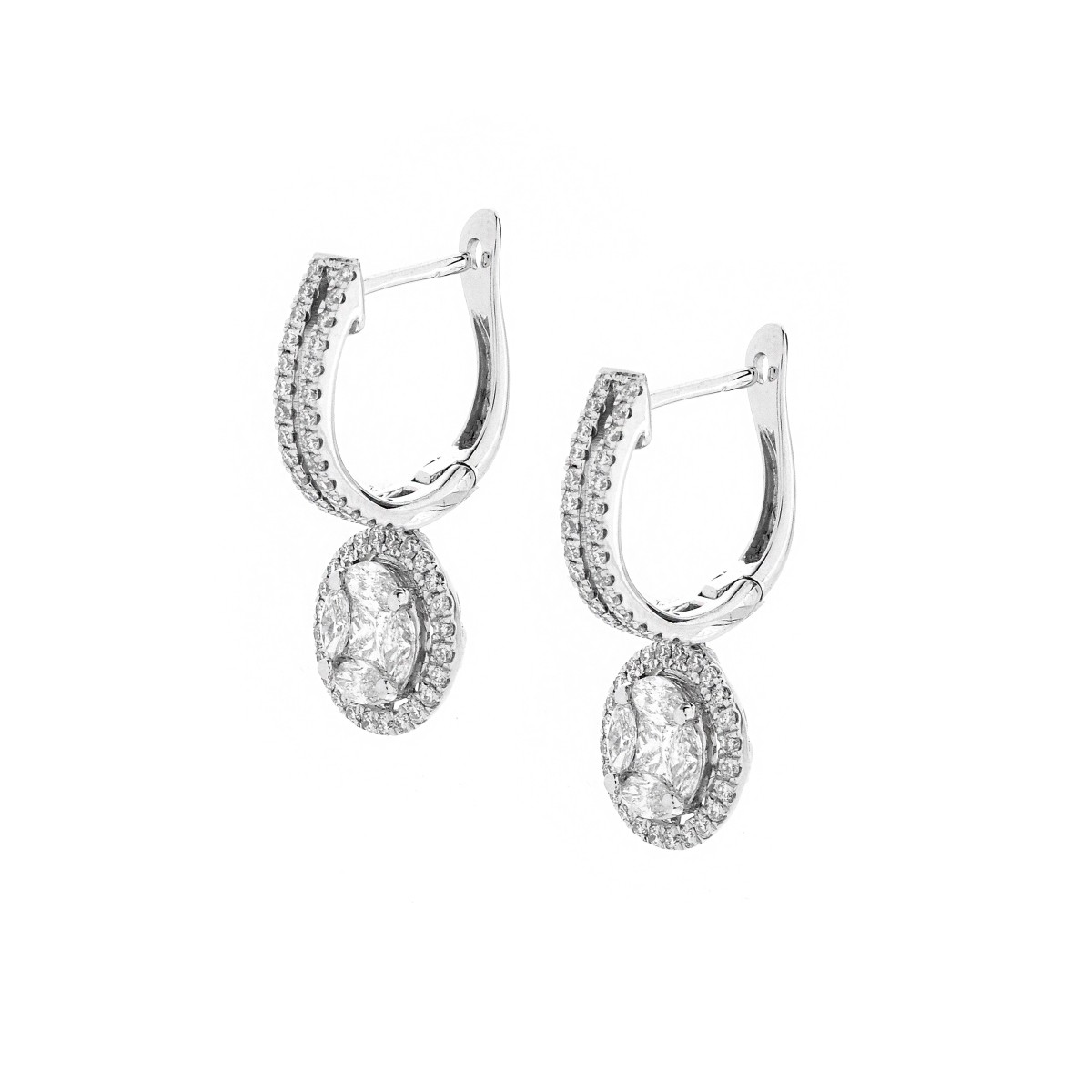 Diamond and 18K Earrings