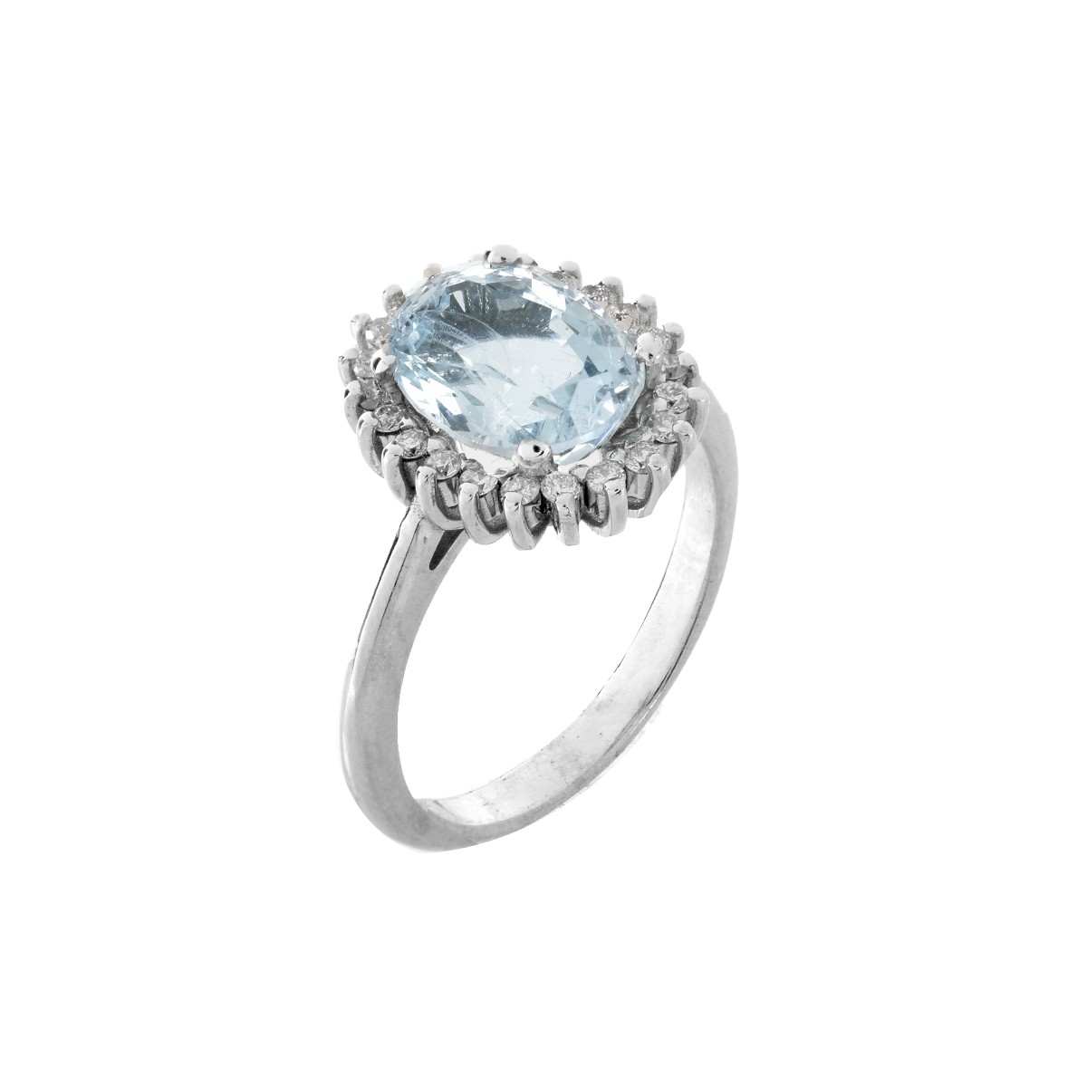 AIG Aquamarine, Diamond and 14K Ring