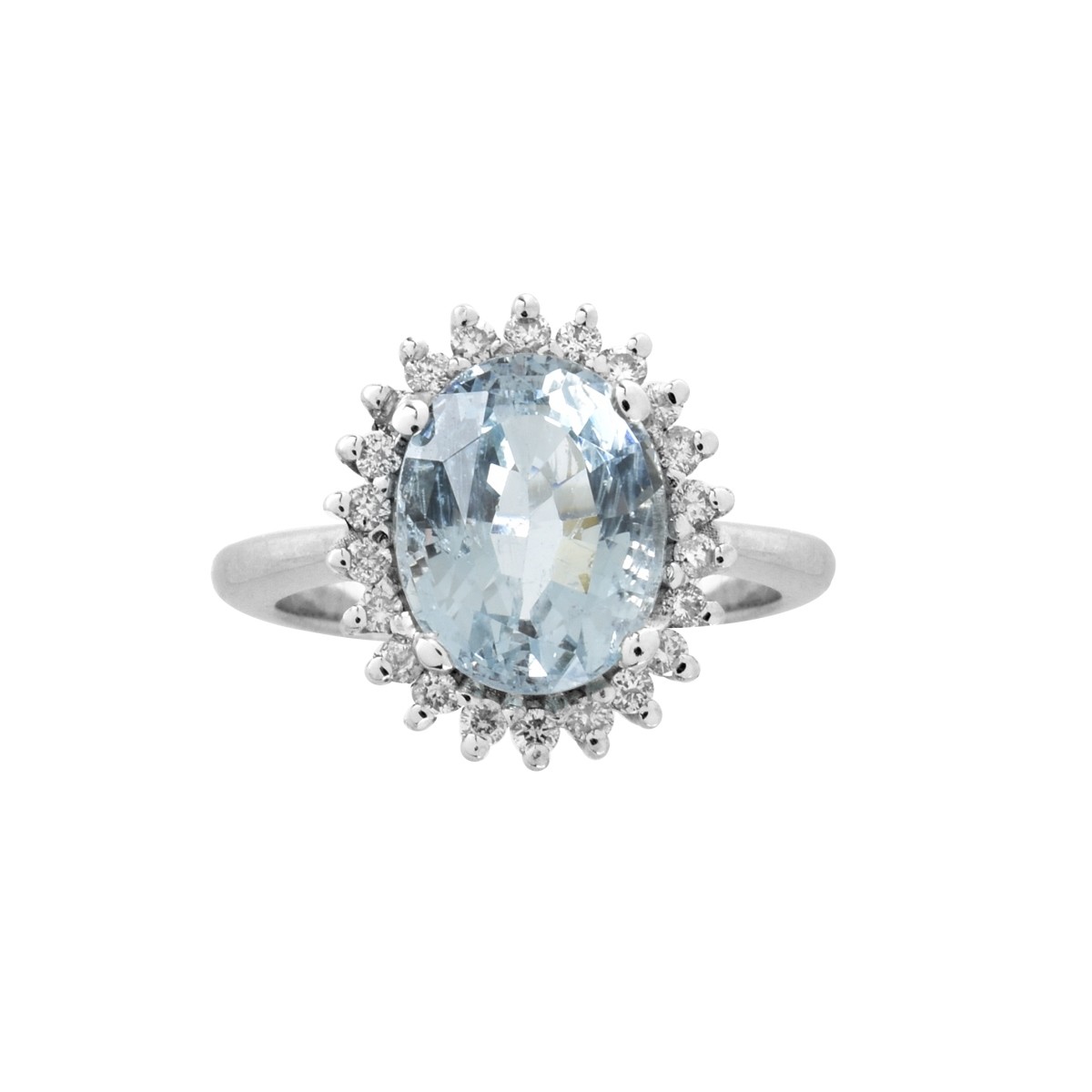 AIG Aquamarine, Diamond and 14K Ring