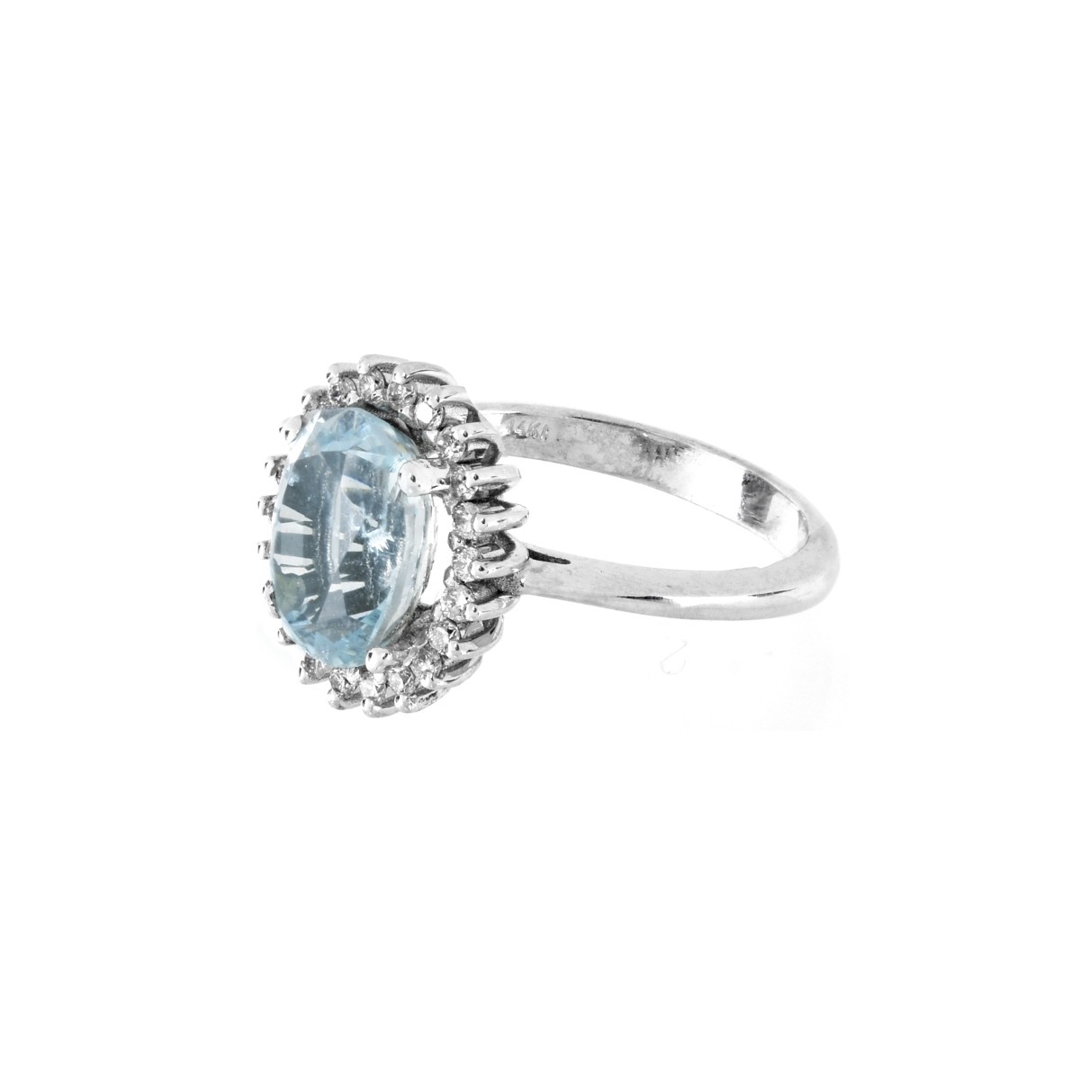 AIG Aquamarine, Diamond and 14K Ring