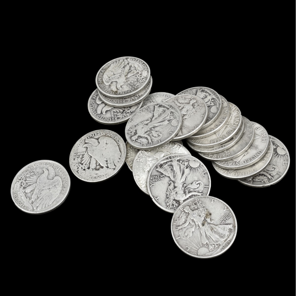 Twenty U.S. Silver Half Dollars