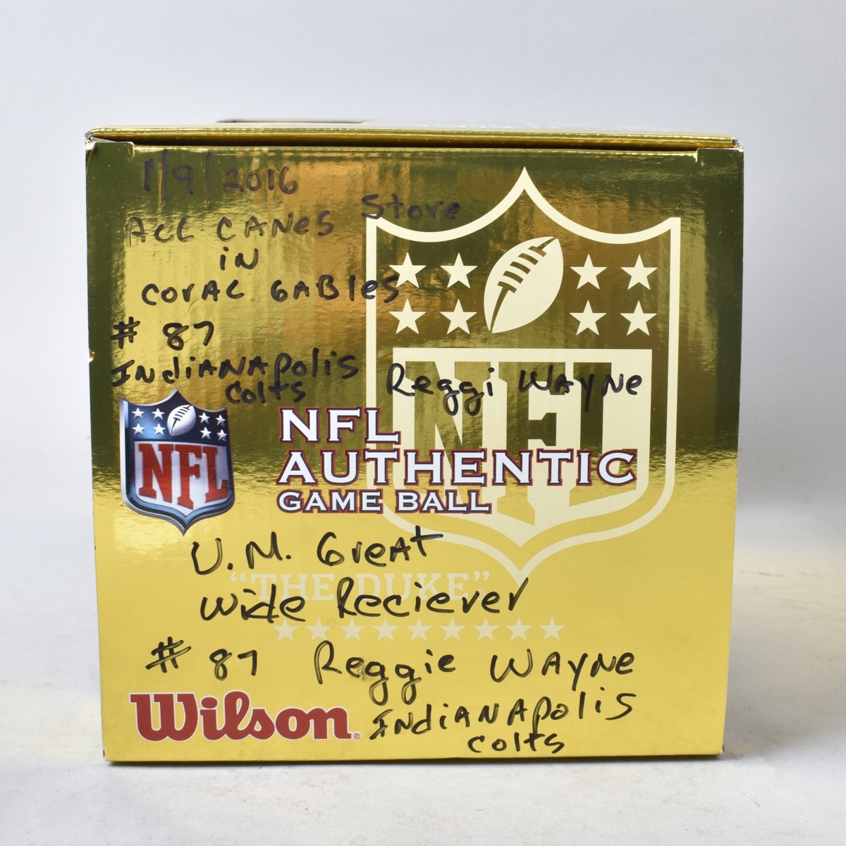 Two (2) NFL Authentic Footballs R. Wayne W. Welker